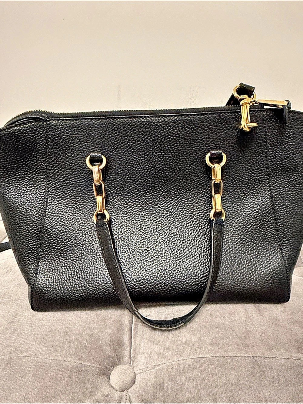 Ralph Lauren RL Logo Tote Black Tote with Tassel Like New - Picture 2 of 10